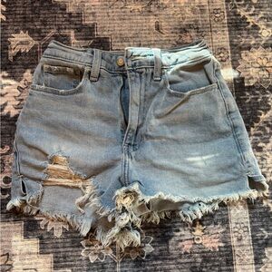 Hollister Light Blue Distressed Jean Shorts